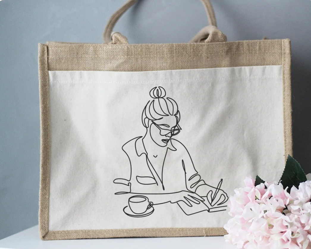 Jute Shopper mit Motiv