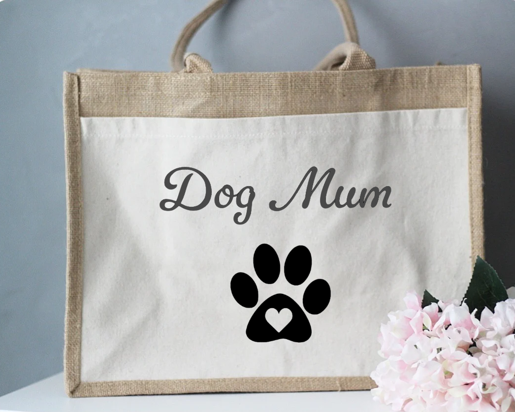Jute Shopper Dog Mum