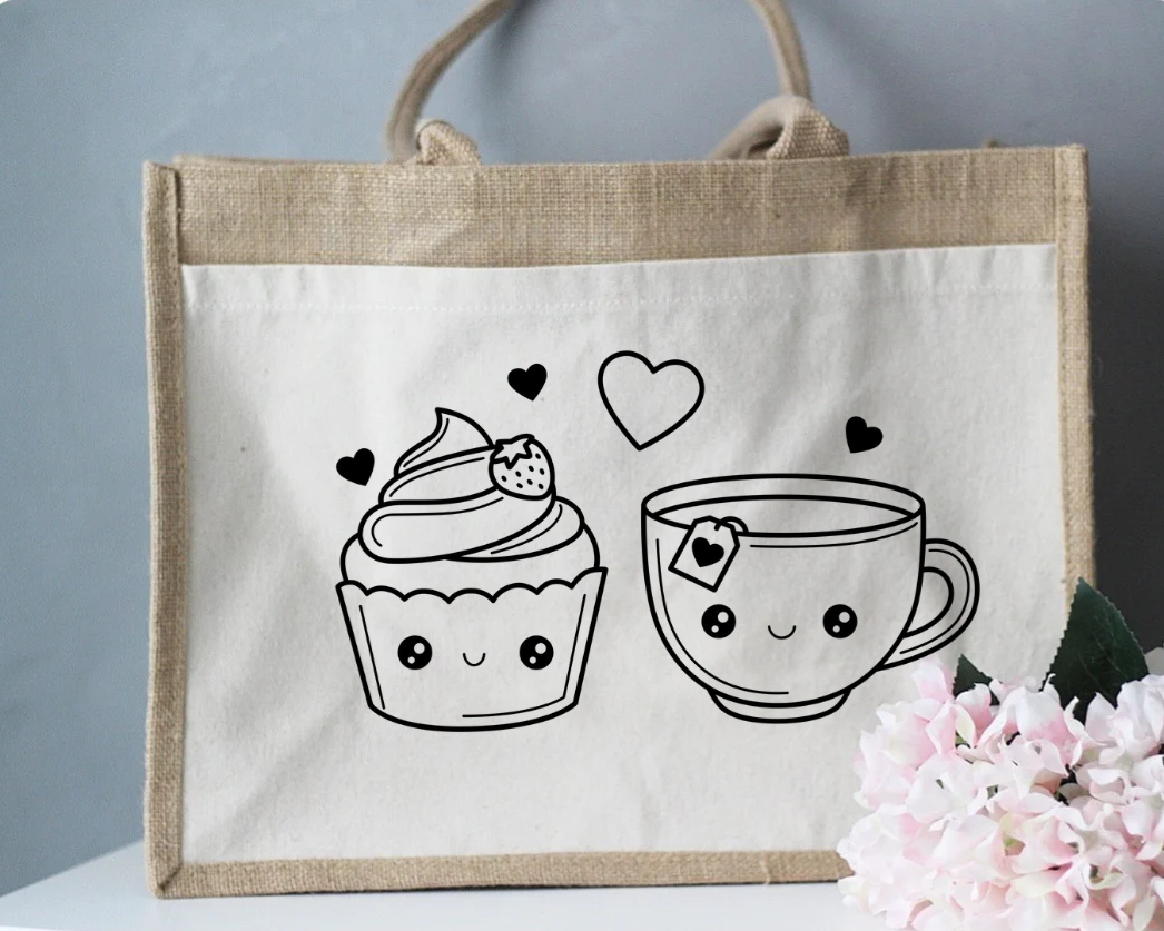 Jute Shopper mit Motiv