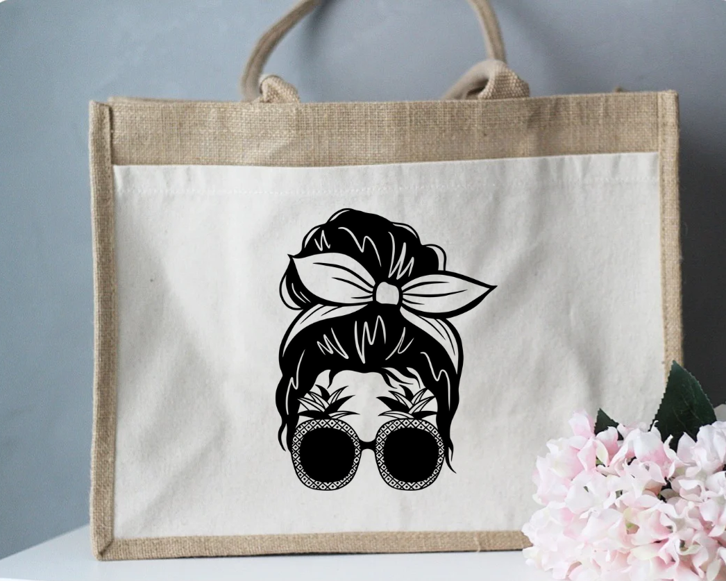 Jute Shopper mit Motiv