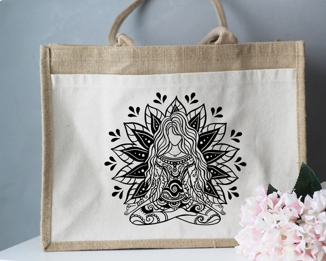 Jute Shopper mit Motiv