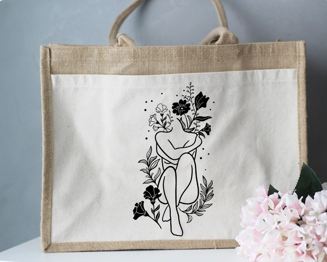 Jute Shopper mit Motiv