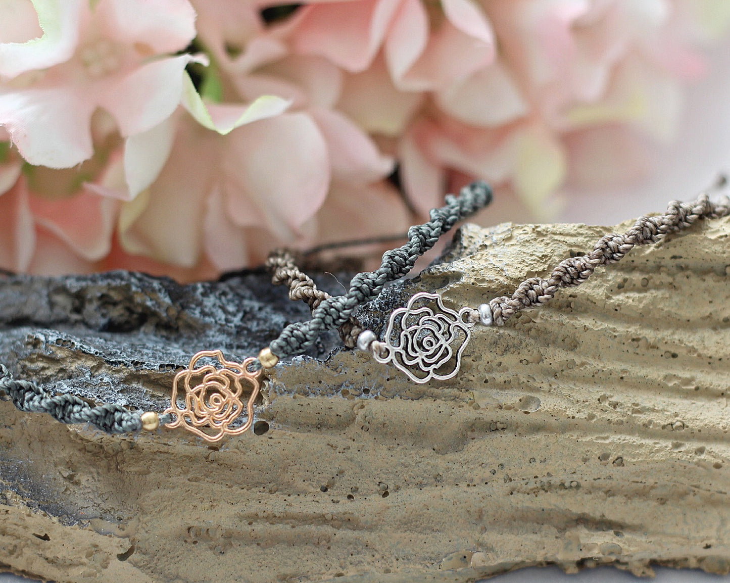 Makramee Armband Rose