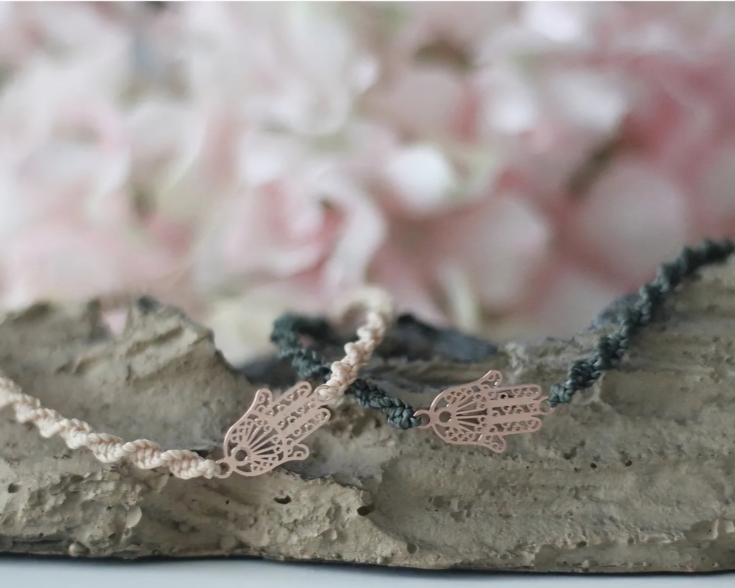 Makramee Armband Hand of Fatima