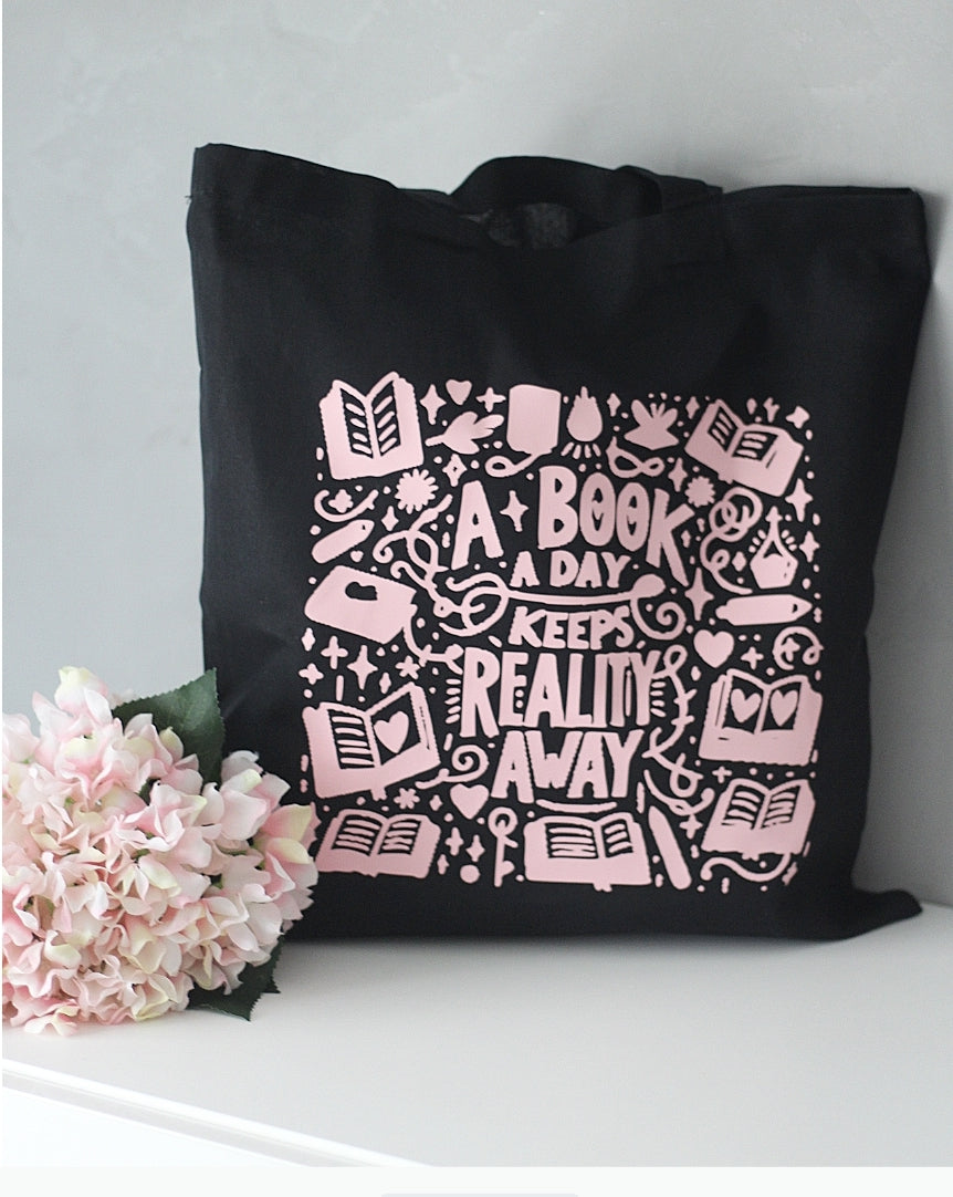 Baumwollbeutel "A book a day"