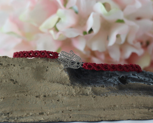 Makramee Armband Hand of Fatima
