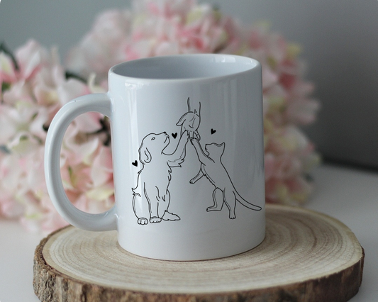 Kaffeetasse "Hund und Katze"