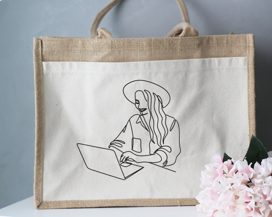 Jute Shopper mit Motiv