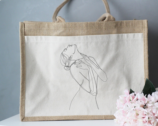Jute Shopper mit Motiv