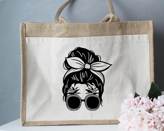 Jute Shopper mit Motiv