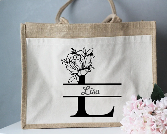Personalisierter Jute Shopper mit Namen
