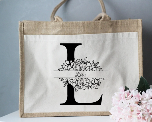 Personalisierter Jute Shopper mit Namen