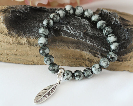 Perlenarmband Feder