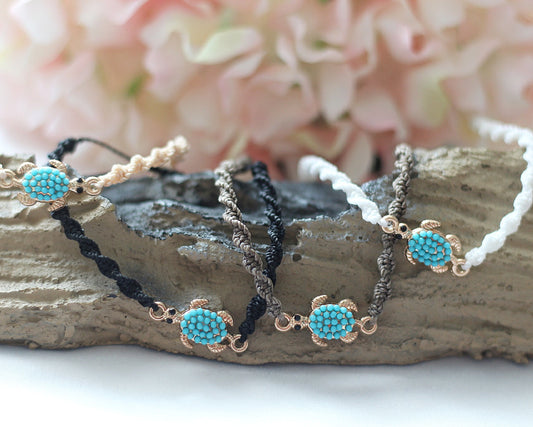 Makramee Armband mit Schildkröte