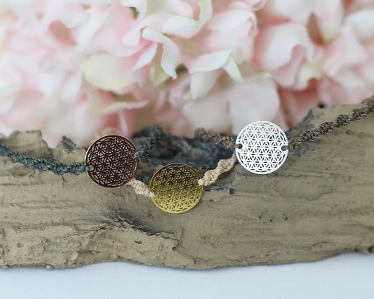 Makramee Armband Blume des Lebens