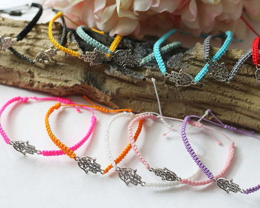 Makramee Armband Hand of Fatima