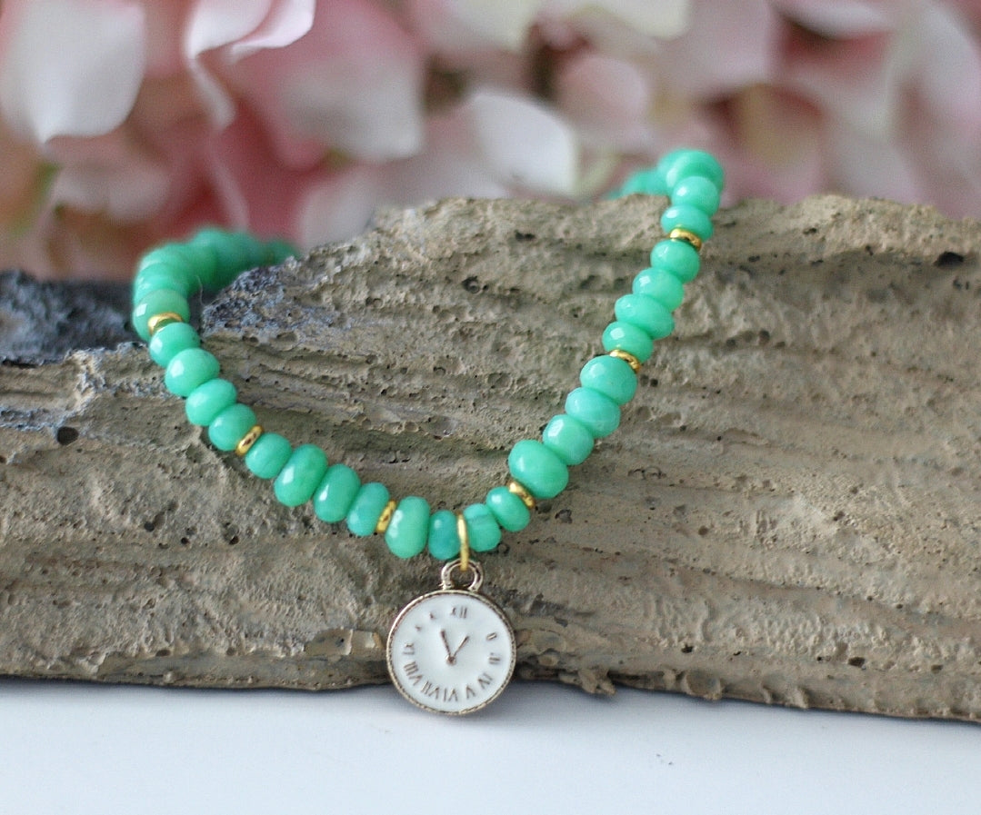 Glasperlenarmband Uhr