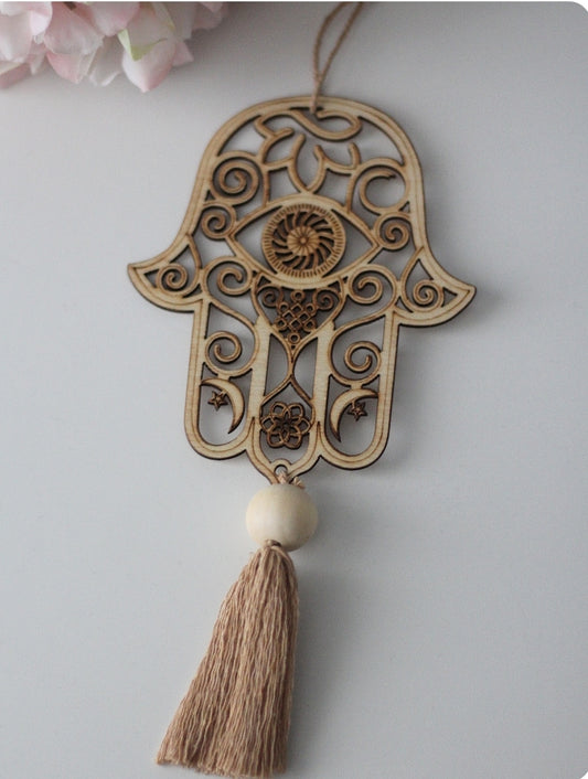 Wandbehang Hand of Fatima mit Quaste